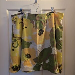 New York & Company - Yellow & Green Floral A-Line Skirt - Size 18